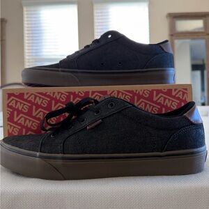 Vans Men's Black Waxed Denim Sneakers Size 11